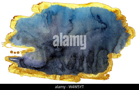 Rot und Gold aquarell Kreis auf weißem Hintergrund Stockfoto