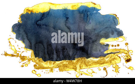 Rot und Gold aquarell Kreis auf weißem Hintergrund Stockfoto