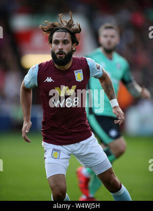 Aston Villa Jota während der Vorsaison Freundschaftsspiel am Ufer des Stadion, Walsall. PRESS ASSOCIATION Foto. Bild Datum: Mittwoch, 24. Juli 2019. Siehe PA-Geschichte Fußball Walsall. Photo Credit: Nick Potts/PA-Kabel. Einschränkungen: EDITORIAL NUR VERWENDEN Keine Verwendung mit nicht autorisierten Audio-, Video-, Daten-, Spielpläne, Verein/liga Logos oder "live" Dienstleistungen. On-line-in-Match mit 120 Bildern beschränkt, kein Video-Emulation. Keine Verwendung in Wetten, Spiele oder einzelne Verein/Liga/player Publikationen. Stockfoto