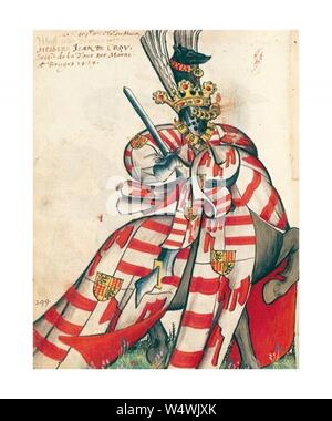 Wappen équestre Toison d'Or - Jean II. de Croÿ. Stockfoto