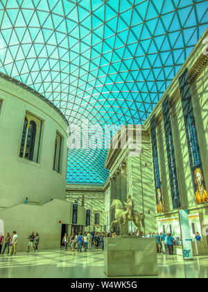 Den Great Court des British Museum. London, England, UK. Stockfoto