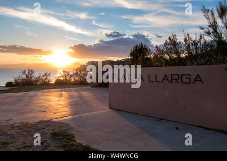 Platja Llarga Strand in Salou, Katalonien, Spanien Stockfoto