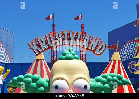 Simpsons im Universal Studio Park in Los Angeles, USA Stockfoto