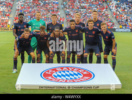 Kansas City, KS, USA. 23. Juli, 2019. FC Bayern München Pose vor dem 2019 Internationale Champions Pokalspiel zwischen dem AC Mailand und dem FC Bayern, am Children's Mercy Park in Kansas City, KS. Bayern besiegt AC Mailand, 1-0. Kevin Langley/Sport Süd Media/CSM/Alamy leben Nachrichten Stockfoto