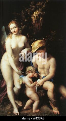 Correggio - Bildung von Amor - Stockfoto