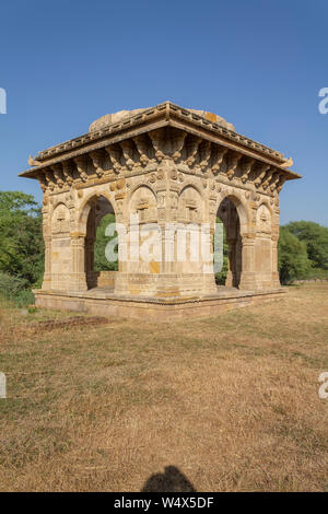 Champaner, India-December Pavagadh, Gujarat, 07, 2014 - Aussicht vom Ehrenmal in der Nähe von Nagina Masjid Stockfoto
