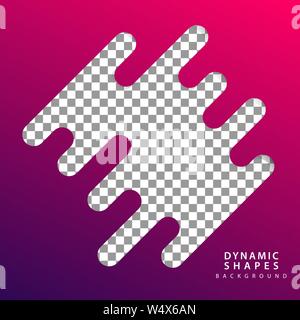 Flache dynamischen wellenförmigen Form mit unregelmäßigen parallel abgerundeten Linien Hintergrund mit Transparenz für Banner, Karte, Plakat, Flyer. Line Design Element. Stock Vektor