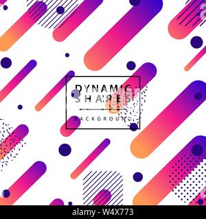 Moderner Stil Abstraktion durch Zusammensetzung von verschiedenen gerundeten Formen mit geometrischen Element. Vector Illustration. Stock Vektor