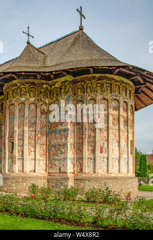 Gemalte Kirche am Kloster Humor, Humorlului, Rumänien Stockfoto