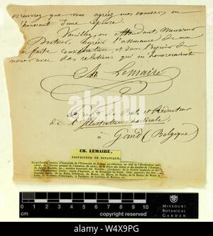 Schriftverkehr - Lemaire (Charles) und Engelmann (George) (November 07, 1857 (2)) Stockfoto