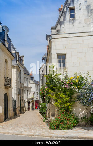 Gasse in Loches mittelalterliche Stadt, Indre-et-Loire, Frankreich. Stockfoto