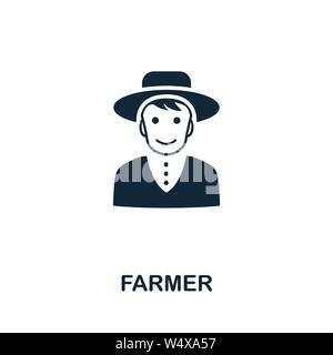 Symbol für Farmer-Vektor. Kreative Zeichen aus Bauernhof Ikonen Sammlung. Gefüllte flache Farmer Symbol für Computer und mobile Stock Vektor