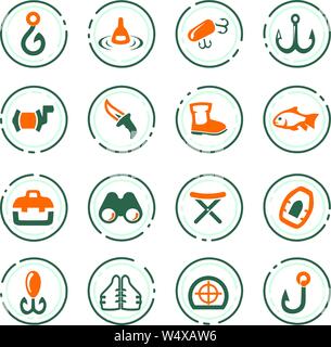 Angeln Farbe Vector Icons für User Interface Design Stock Vektor