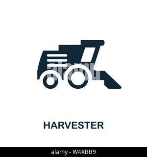 Symbol für Vektorsymbol für Harvester. Kreative Zeichen aus Bauernhof Ikonen Sammlung. Gefülltes flaches Harvester-Symbol für Computer und mobile Geräte Stock Vektor