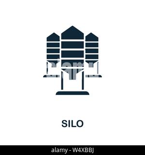 Symbol für Silo-Vektor. Kreative Zeichen aus Bauernhof Ikonen Sammlung. Gefülltes Silo-Symbol für Computer und Handy Stock Vektor