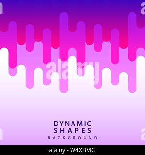 Flache dynamischen wellenförmigen Form mit unregelmäßigen parallel abgerundeten Linien Hintergrund mit geometrischen trendige Formen für Banner, Karte, Plakat, Flyer. Linienstil desi Stock Vektor