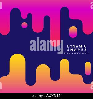 Flache dynamischen wellenförmigen Form mit unregelmäßigen parallel abgerundeten Linien Hintergrund mit Transparenz für Banner, Karte, Plakat, Flyer. Line Design Element. Stock Vektor