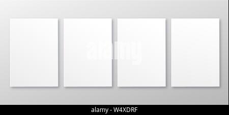 Weiß realistische Platz leeren Bilderrahmen auf transparentem Hintergrund. mockup Vorlage auf neutralem Hintergrund isoliert. Vector Illustration Stock Vektor