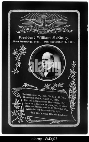 In liebevoller Erinnerung, Präsident William McKinley, geboren am 29. Januar 1843, starb am 14. September 1901 Stockfoto