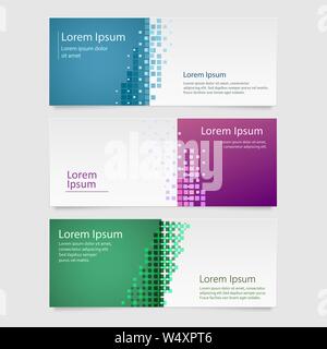 Vektor Design Banner Hintergrund. Horizontale Banner mit quadratischen Formen. Vektor abstrakten geometrischen Design banner Web Template. Stock Vektor