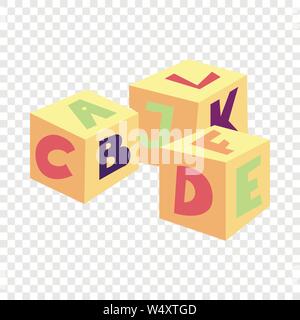Alphabet Würfel Spielzeug Symbol, Cartoon Stil Stock Vektor