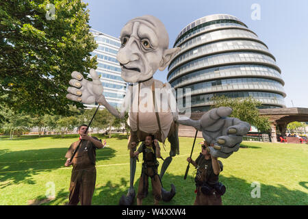 Gnomus - der Hausmeister der Erde bei Potters Felder Park. Team London Bridge Stockfoto