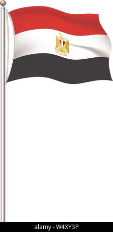 World Flags. Land nationale Flagge Post transparenten Hintergrund. Ägypten. Vector Illustration. - Vektor Stock Vektor