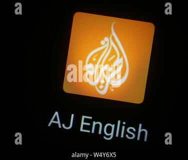 Al Jazeera English Symbol für die Anwendung auf dem Computer angezeigt Stockfoto