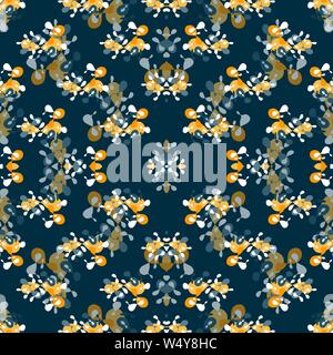 Orange abstrakte Objekte auf einem blauen Hintergrund Vector Illustration Stock Vektor