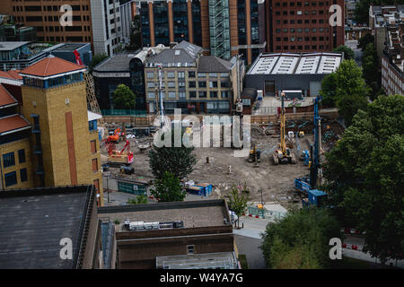 Baustelle gesehen von der Tate - London - Juli 2019 Stockfoto