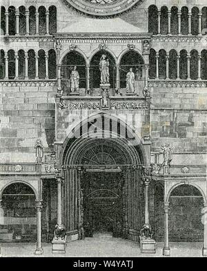 Cremona Duomo porta principale. Stockfoto