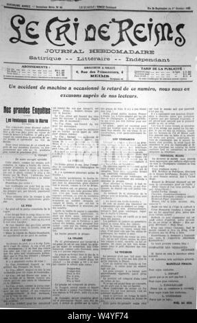 Cri de Reims 1921 September 75254. Stockfoto