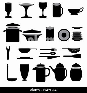 Küchenutensilien Symbols Collection Vector Illustration Stock Vektor