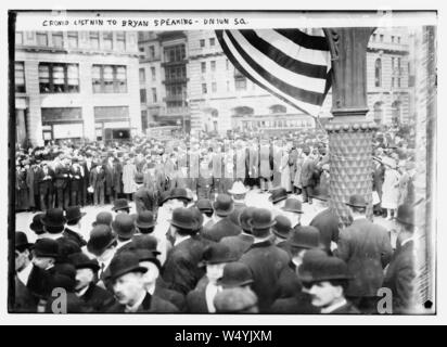 Menge Bryan hören sprechen - Union Square. Stockfoto