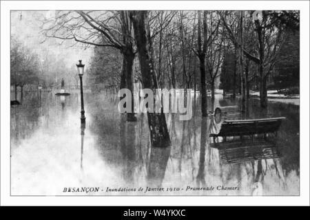 Du Doubs Crue de 1910 - Besançon-Chamars. Stockfoto