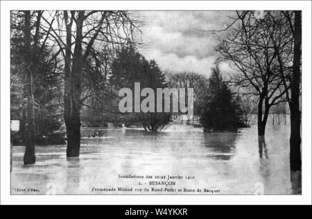 Du Doubs Crue de 1910 - Besançon-micaud. Stockfoto