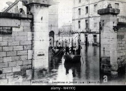 Du Doubs Crue de 1910 - Besnaçon-Caserne Ruty. Stockfoto