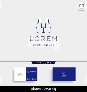 Bier code Logo Design bar Coding einfache Linie Vektor Stock Vektor