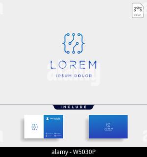 Codierung digital Logo Design Template vector Programmiergeräts an lineart Symbol Stock Vektor