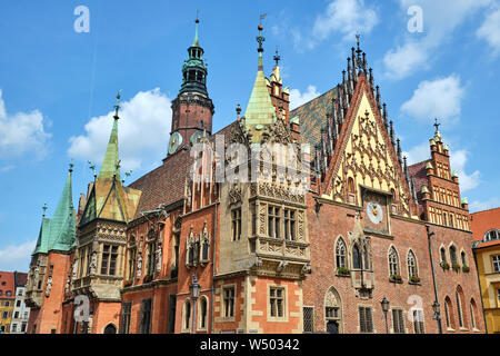 Das schöne alte Rathaus von Breslau in Schlesien, Polen Stockfoto