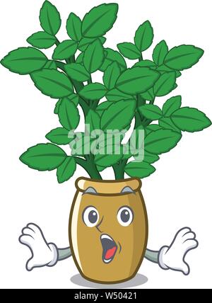 Überrascht Zitronenmelisse in der Karikatur Form Vector Illustration Stock Vektor