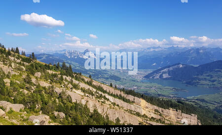 Panoramablick auf die Schweizer Alpen, Schweiz Stockfoto