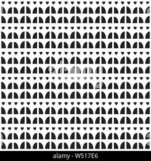 Nahtlose Muster wiederholen von Hand gezeichnet abstrakten Formen. Vektor spaß Kurven geometrischen Design in Schwarz und Weiß. Stock Vektor