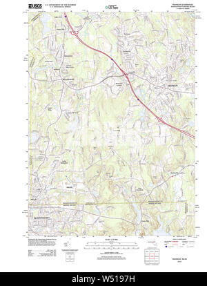 Massachusetts USGS historischen Topo Karte MA Franklin 20120613 TM Wiederherstellung Stockfoto