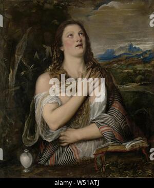 Der reuige Magdalena, Tizian (Tiziano Vecellio) (Italienisch, ca. 1487-1576), 1555-1565, Öl auf Leinwand, 108,3 × 94,3 cm (42 5/8 x 37 1/8 in. Stockfoto