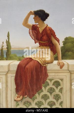 Das Signal, John William Godward (Englisch, 1861-1922), 1899, Öl auf Leinwand, 66 × 45,7 cm (26 x 18 in Stockfoto