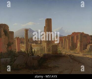 Das Forum von Pompeji, mit dem Vesuv im Hintergrund, Christen Købke Schjellerup (Dänisch, 1810-1848), 1841, Öl auf Leinwand, 70,8 × 87,9 cm (27 7/8 x 34 5/8 in Stockfoto