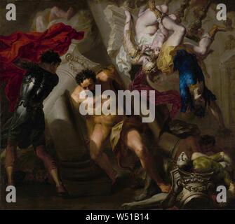 Der Tod von Samson, unbekannte Teekocher, Italienisch, wahrscheinlich Genuesischen Schule, ca. 1650, Öl auf Leinwand (ungefüttert), 102,9 x 115,6 cm (40 1/2 x 45 1/2 in. Stockfoto