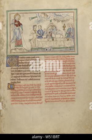 Die Hochzeit des Lammes, Unbekannt, London (wahrscheinlich), England, etwa 1255 - 1260, Tempera Farben, Blattgold, farbige wäscht, Feder und Tinte auf Pergament, Blatt: 31,9 x 22,5 cm (12 9/16 x 8 7/8 in Stockfoto
