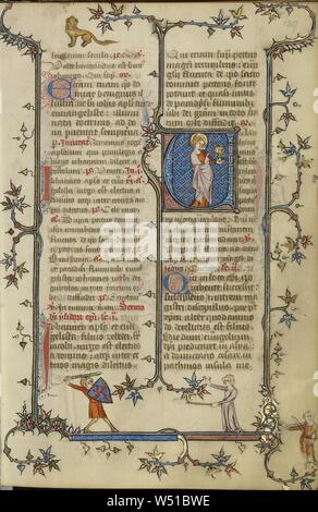 Ursprünglichen V: Der heilige Johannes der Evangelist, Unbekannt, Paris, Frankreich, ca. 1320 - 1325, Tempera Farben, Blattgold, und Tusche auf Pergament, Blatt: 16,7 x 11,1 cm (6 9/16 x 4 3/8 in Stockfoto